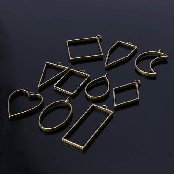 Bazel Pendant Metal Jewelry Frame Molds 10Pcs Set